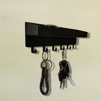 Настенный держатель для ключей, подвесная полка для ключей, органайзер для хранения, вешалка, металлический почтовый органайзер, декоративный с 6 крючками, ключница на стене