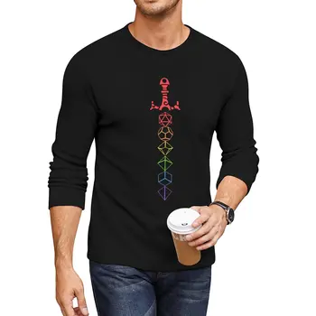 Новая настольная футболка Rainbow Dice Sword для игр в жанре RPG, футболки оверсайз, мужская одежда