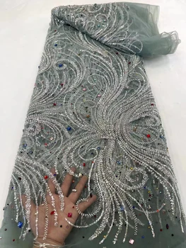 Новое изысканное свадебное платье с бриллиантами в форме тяжелой промышленности, блестящая нить для ногтей, кружево, Европа и Соединенные Штаты, свадебное платье из бисера