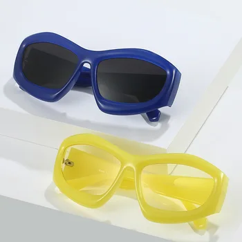 Новые минималистичные солнцезащитные очки унисекс в европейском и американском стиле, трендовые солнцезащитные очки в стиле хип-хоп
