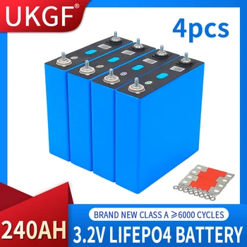 НОВЫЙ 4ШТ 3,2 В 240Ah Lifepo4 Литий-Железо-Фосфатный аккумулятор DIY 12V 24V 36V 48V Класс A Солнечные Аккумуляторные Батареи