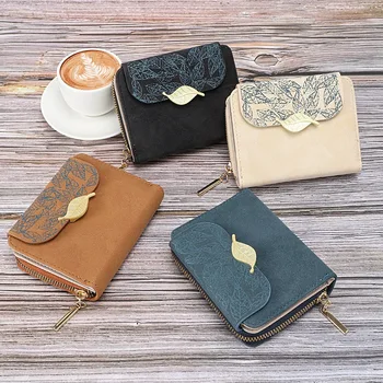 Новый женский короткий цветной кошелек с принтом, раскладушка, женская сумка для карт, кошелек для монет, женский кошелек Billeteras Para Mujer
