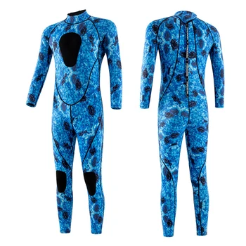 Новый мужской камуфляжный гидрокостюм из неопрена толщиной 3 мм, цельный костюм для плавания, серфинга, подводной охоты, рыбалки, теплый гидрокостюм на молнии сзади