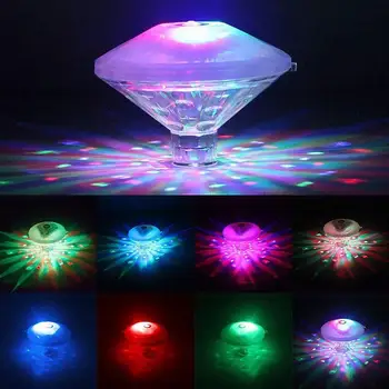 Ночник в форме ромба с Многоразовой подсветкой Пластиковая Светодиодная игрушка для ванной цвета RGB со светодиодной подсветкой, Принадлежности для ванной комнаты со светодиодной подсветкой