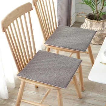Однотонные подушки для сидений, имитация хлопка и льна, квадратный коврик для стула, нескользящий коврик для стула, домашний декор в пасторальном стиле