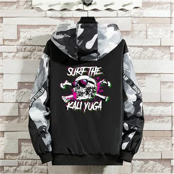 Осенние мужские куртки Kali Yuga Surf Club в стиле хип-хоп, куртка-бомбер с капюшоном, мужское пальто, повседневная мужская модная одежда в стиле пэчворк, уличная одежда