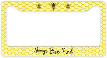 Подарки на пчелиную тематику для женщин, вдохновляющая цитата, всегда добрая пчела, новинка, рамка для номерного знака