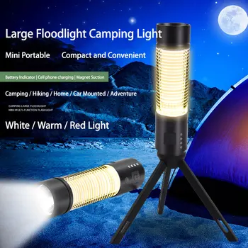 Портативная Походная лампа Светодиодный фонарик Палатка Факел 6 Режимов освещения USB Перезаряжаемый Ночник Подвесной Фонарь со штативом