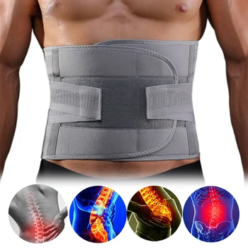 Поясничный поддерживающий пояснично–крестцовый бандаж для спины - Эргономичный дизайн и дышащий материал - Носилки для облегчения боли в пояснице с грелкой