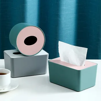 Простая коробка для салфеток из полипропилена, прямоугольник, круглый держатель для бумажных полотенец, Контейнер для хранения настольных салфеток, кухонный лоток для салфеток для домашнего офиса