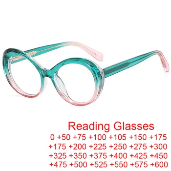 Ретро Зеленые Розовые овальные очки для чтения в маленькой оправе, очки с синим светом, модные очки для женщин 2023, Прозрачные очки для оптики