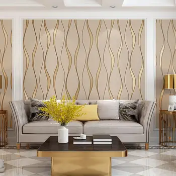 Рулон 3D полосатых флизелиновых обоев для стен, современная гостиная, фон для телевизора, Декор стен, Обои для спальни, Papel De Parede 3D