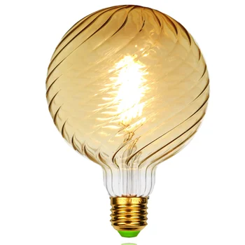 Светодиодная Лампа TIANFAN Edison Big Globe G125 Swirl Gold 4 Вт Без Регулировки Яркости 2500 Кельвинов Желтая Теплая Декоративная Лампочка E27 220-240 В
