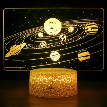 Светодиодный ночник Galaxy для мальчиков и девочек, любящих космос, подарки на день рождения, Солнечная система, 3D лампа для оптических иллюзий, Вселенная Космос