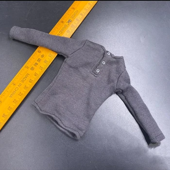 Серая футболка с длинным рукавом в масштабе 1/6 Армии Второй мировой войны, свитер для мужчин 12 дюймов, Аксессуары для тела
