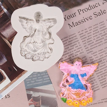 Силиконовая форма для девочек с крыльями Ангела для молитв 3D, сделай сам, Эпоксидный кристаллический клей, Керамическая штукатурка, мыло ручной работы, декоративная форма