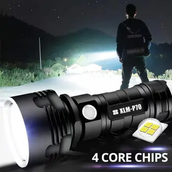 Сильный Свет светодиодный фонарик XHP70.2 XHP50.2 Наружный СВЕТОДИОДНЫЙ USB-аккумулятор высокой мощности 26650 Ультра Яркий фонарик из алюминиевого сплава