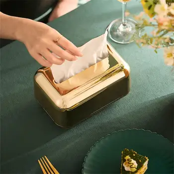 Скандинавские коробки для салфеток Роскошный держатель для салфеток с серебряным гальваническим покрытием Керамический держатель для салфеток Домашний декор для хранения бумаги