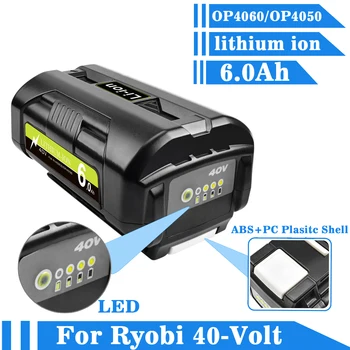 Сменная батарея 40V 6.0Ah для Ryobi 40V Lithium Battei Совместима с Аккумуляторной батареей Ryobi 40V Беспроводные Инструменты OP4050A OP4015 OP4060