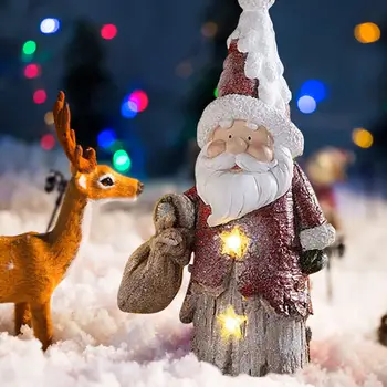Статус Снеговика Санта-Клаус / Статуя Снеговика, зажженная в праздничный день Рождественские украшения - изысканные рождественские принадлежности Adornos De Navidad