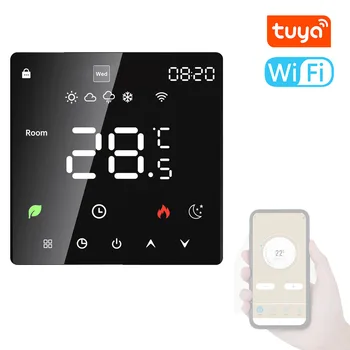 Термостат Tuya Wifi, еженедельно программируемый интеллектуальный регулятор температуры, Электрический термостат нагрева воды, ЖК-дисплей, управление приложением