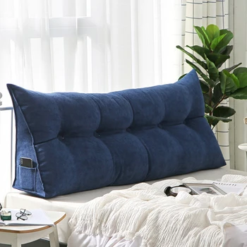 Треугольная подушка со спинкой с двумя головками - Мягкая домашняя поясничная подушка для сна или отдыха, длинная и моющаяся