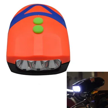Универсальный белый передний головной фонарь 2 в 1 Велосипедная лампа + Электронный звонок, Гудок, Сирена, Водонепроницаемые аксессуары для велосипедов