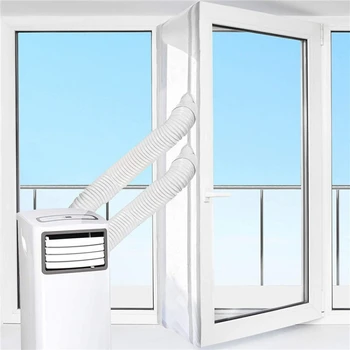 Уплотнитель окна для портативного кондиционера 400 см Гибкая тканевая уплотнительная панель с застежкой-молнией и быстрым клеем Проста в установке