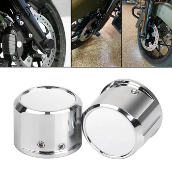 Хромированные Алюминиевые Крышки Гаек Передней Оси Мотоцикла Для Harley Touring Glide King Dyna Softail Fat Boy Sportster 1200 Iron 883
