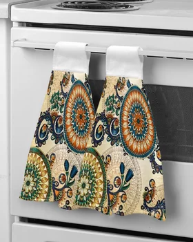 Цветочный декоративный фон Полотенце для рук для ребенка Впитывающее кухонное полотенце из микрофибры Полотенце для чистки посуды Кухонные инструменты