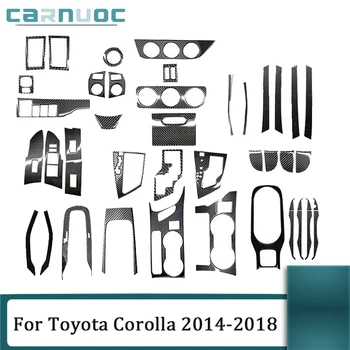 Черные наклейки из углеродного волокна для Toyota Corolla 2014 2015 2016 2017 2018 Дверной подъемник панели передач Декоративные Аксессуары для интерьера автомобиля
