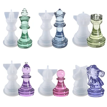 Шахматные фигуры своими руками, 3D Кристалл, Эпоксидная смола, Королева, Трехмерные шахматные фигуры, Силиконовые формы, ремесла, Литье ювелирных изделий