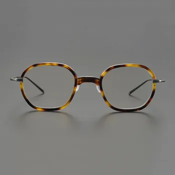 Японская ретро квадратная оправа для очков мужские очки ручной работы ацетатная оптическая оправа для очков для близорукости по рецепту врача